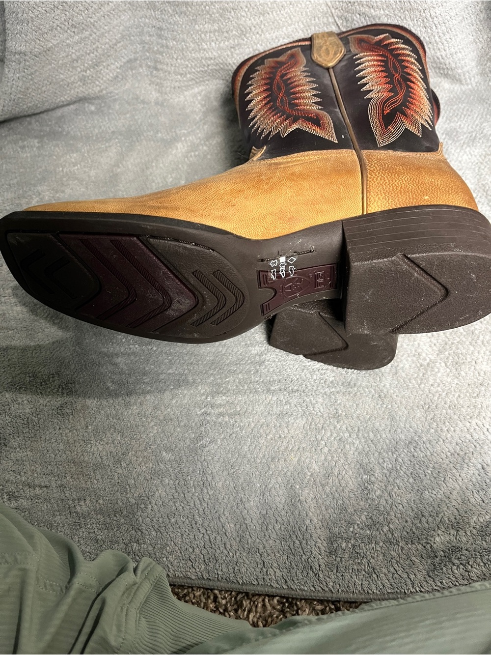 NEW Ariat QuickDraw tan and shadow purple cowboy boots women’s 9 - Picture 8 of 8